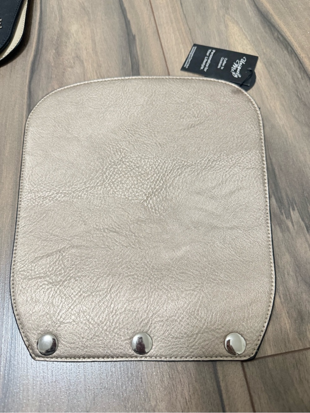 K Carroll Neutral Taupe Purse Flap Cover with Silver Studs